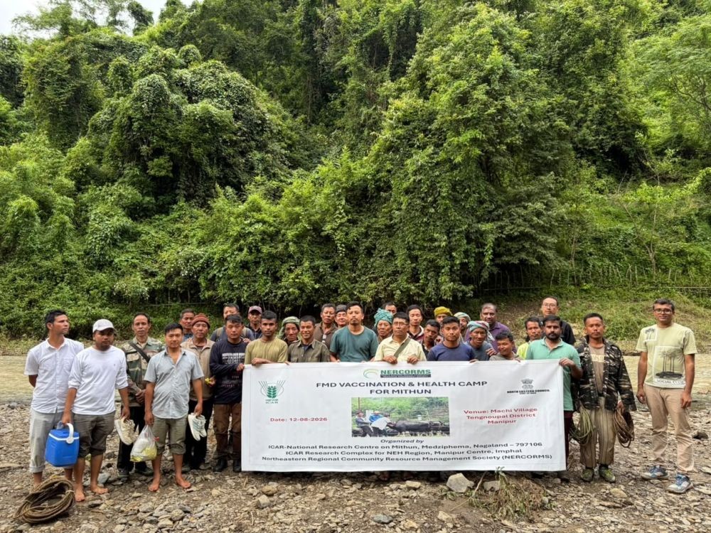 Officials along with the participants during the field outreach programme in Manipur.